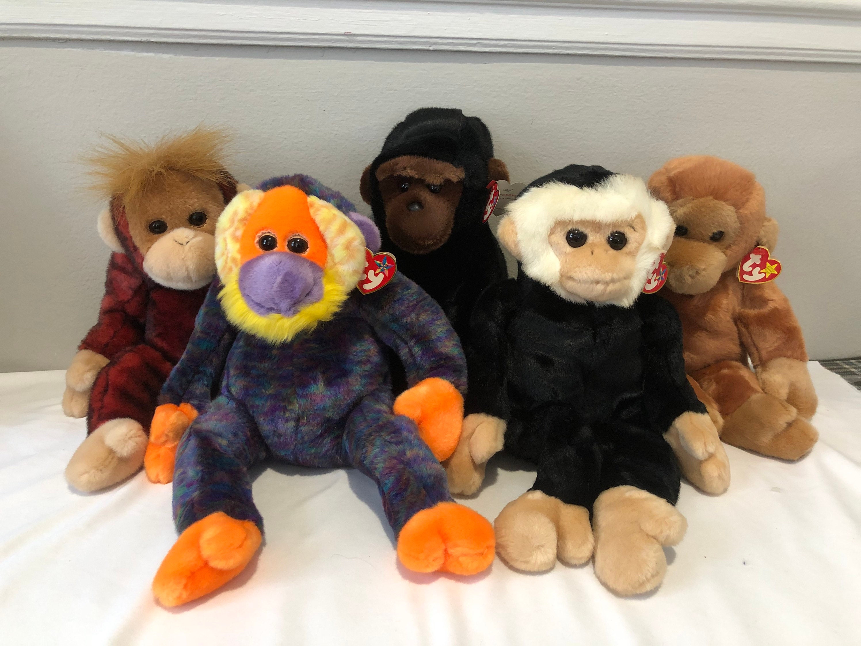 ❣️✨❣️TY Beanie Buddies 猿ぬいぐるみ3体セット❣️✨❣️ Ty Beanie Buddies Choice of Monkey - Etsy