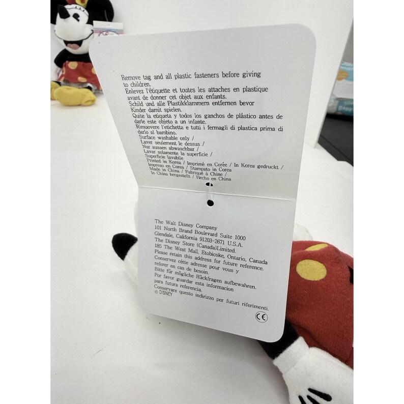 Juego de peluches vintage de Mickey y Minnie Mouse de 20 cm de la tienda Disney de Tokio, años 30 imagen 8
