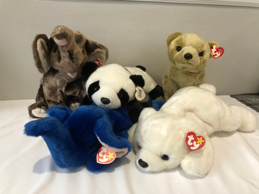 Ty Beanie Buddies Choice of Wild Animal Peanut, Trumpet, Almond, Peking ...