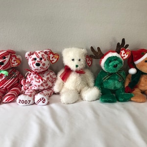 Ty Beanie Babies Choice Of Holiday, Winter, Christmas themed Bear