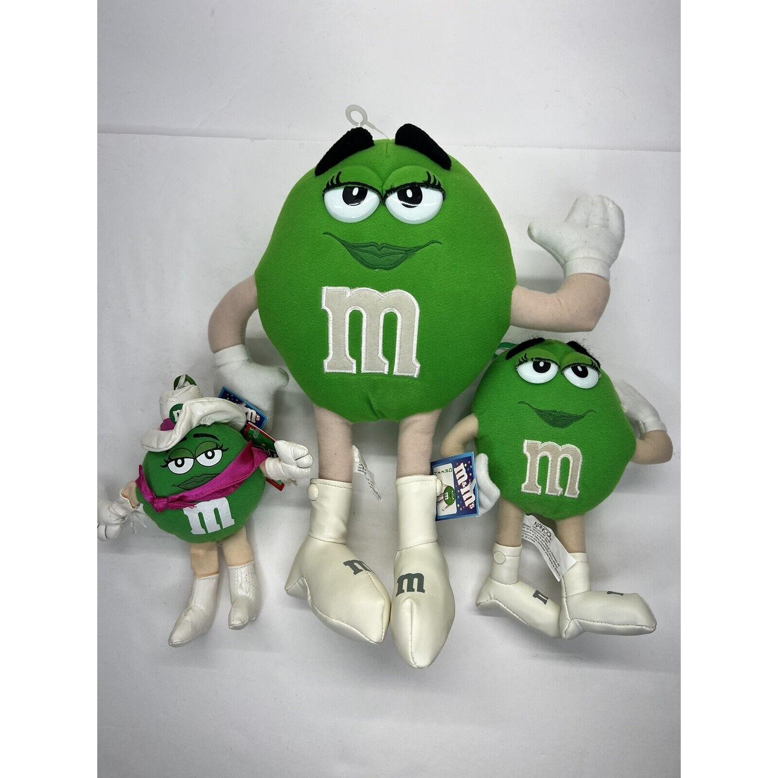 Vintage M&ms Lot of 3 Green Plush Toys Stuffed Cowgirl Bag Clip