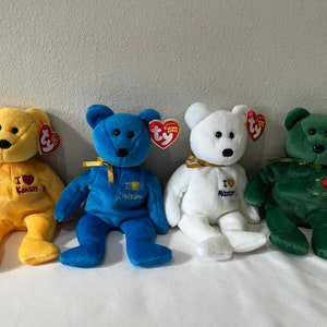 Ty Beanie Babies Choice of State Exclusive Bears, I love Kansas, Louisiana, Mississippi, New Jersey