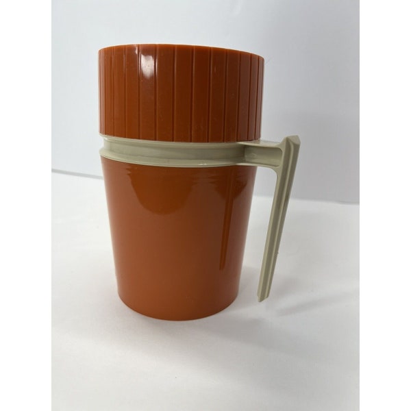 Vintage Thermos 10oz Orange Cup Retro 1970 7002 Insulated King Seeley