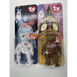 Ty Teenie Beanie Babies Glory The Bear And Britannia The Bear 1999 McDonald&#39;s