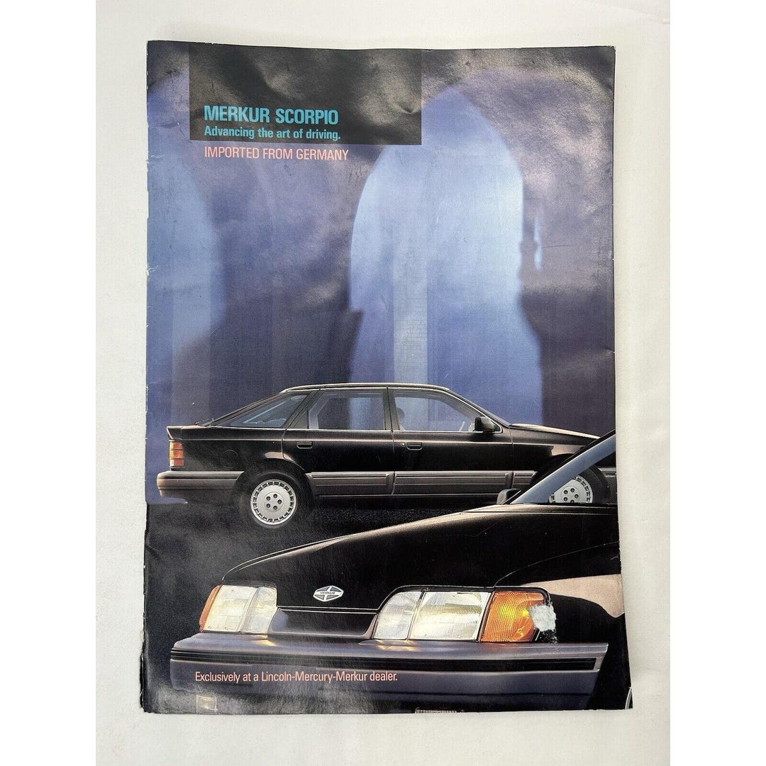1988 Merkur Scorpio Sedan Dealer Fold Out Brochure Book 8.5