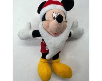5” Tiny Mickey Mouse Santa Hat Beard Disney Applause Christmas Mouse Plush Doll