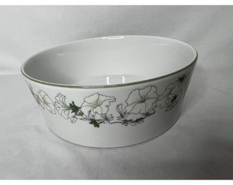 Watercolors Block Spal Portugal Serving Bowl White Petunias by Mary Lou Goertzen