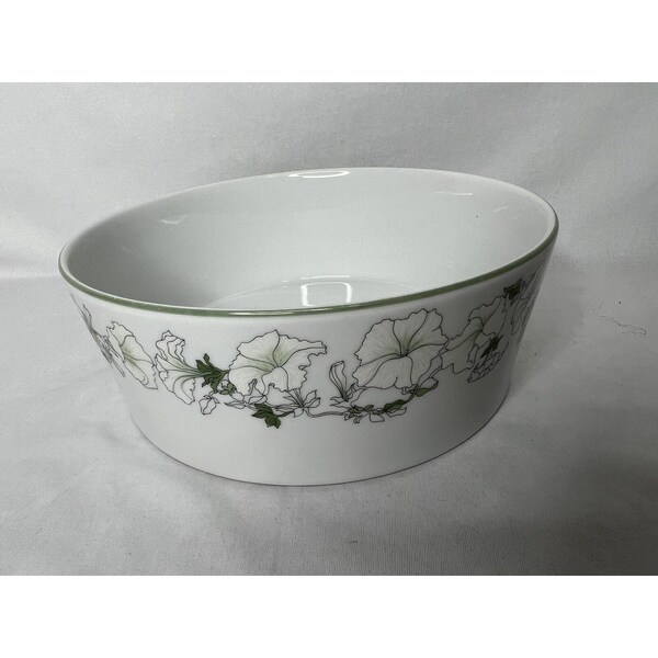 Watercolors Block Spal Portugal Serving Bowl White Petunias by Mary Lou Goertzen