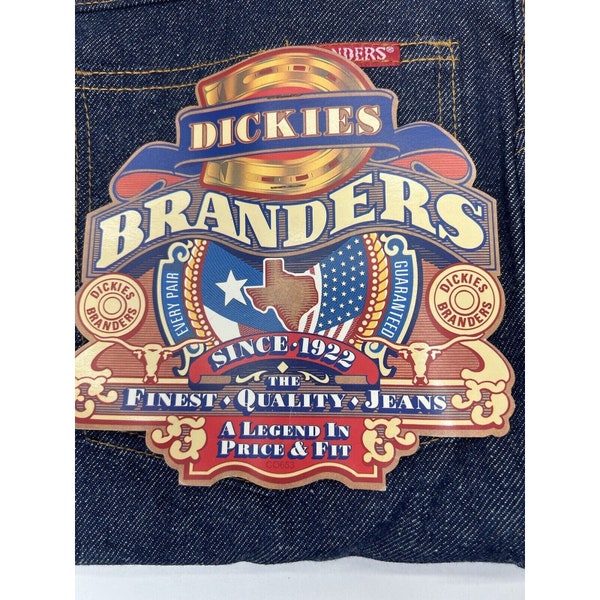 Vintage 90s Dickies Branders Denim Jeans 38x32 Relaxed Fit New Old Stock USA