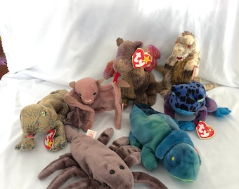 Ty Beanie Babies: Peluches de reptiles e insectos - Coleccionables de los años 90 y 2000