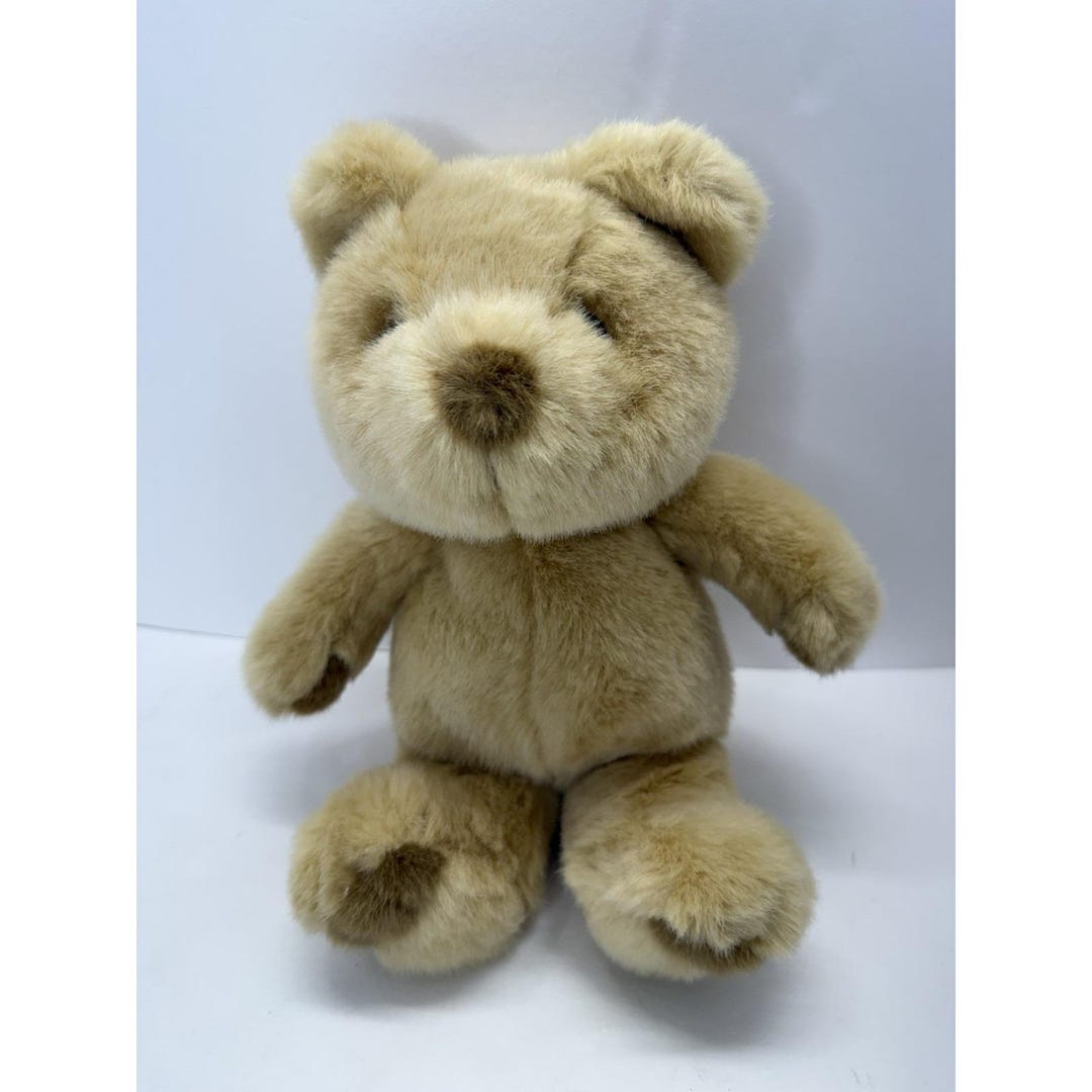 Vintage Walmart Tan Brown Nose Cute Teddy Bear Plush Stuffed Animal 12 ...