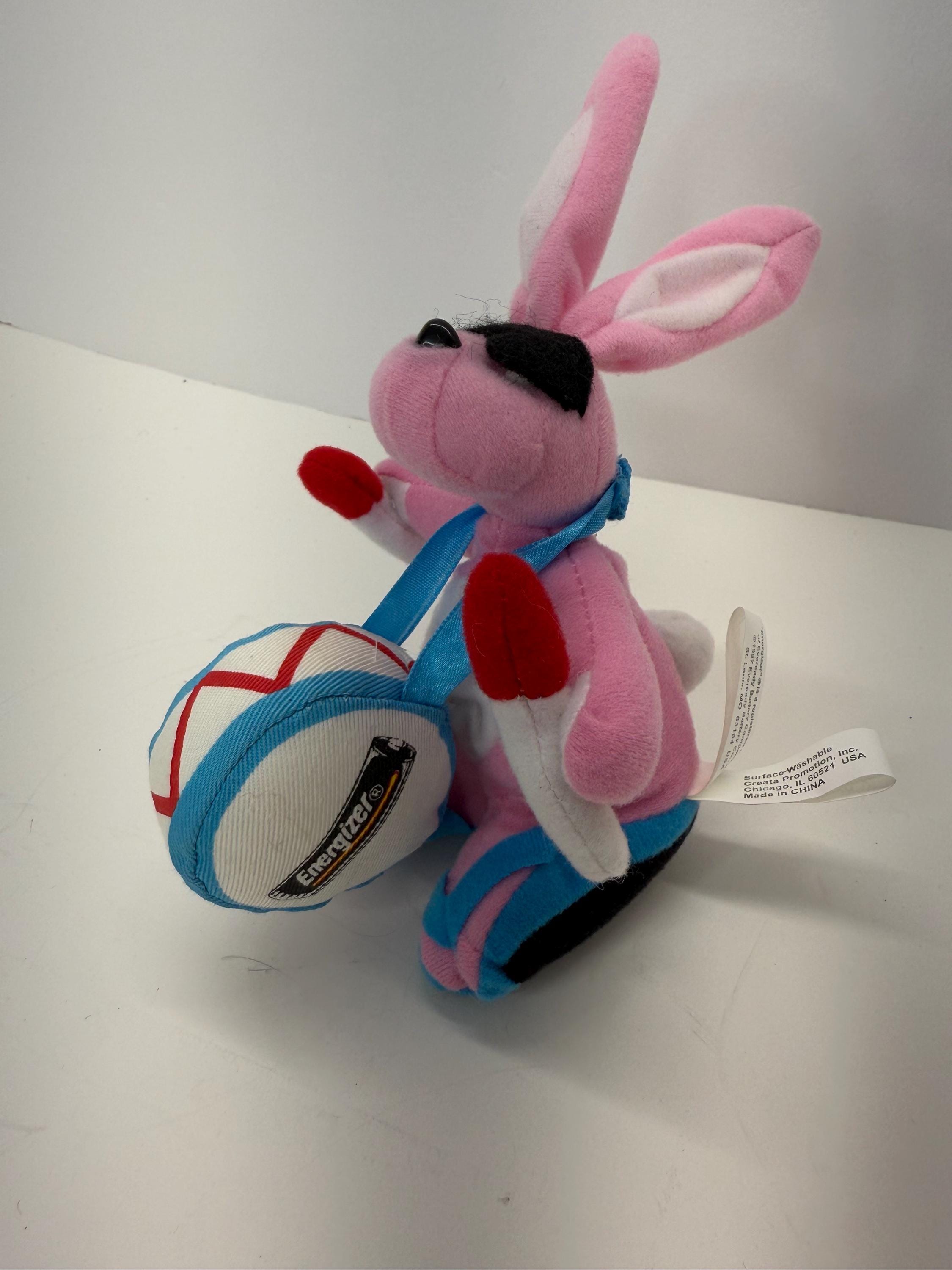 Peluche de conejo Energizer vintage de 1997, pequeño juguete de
