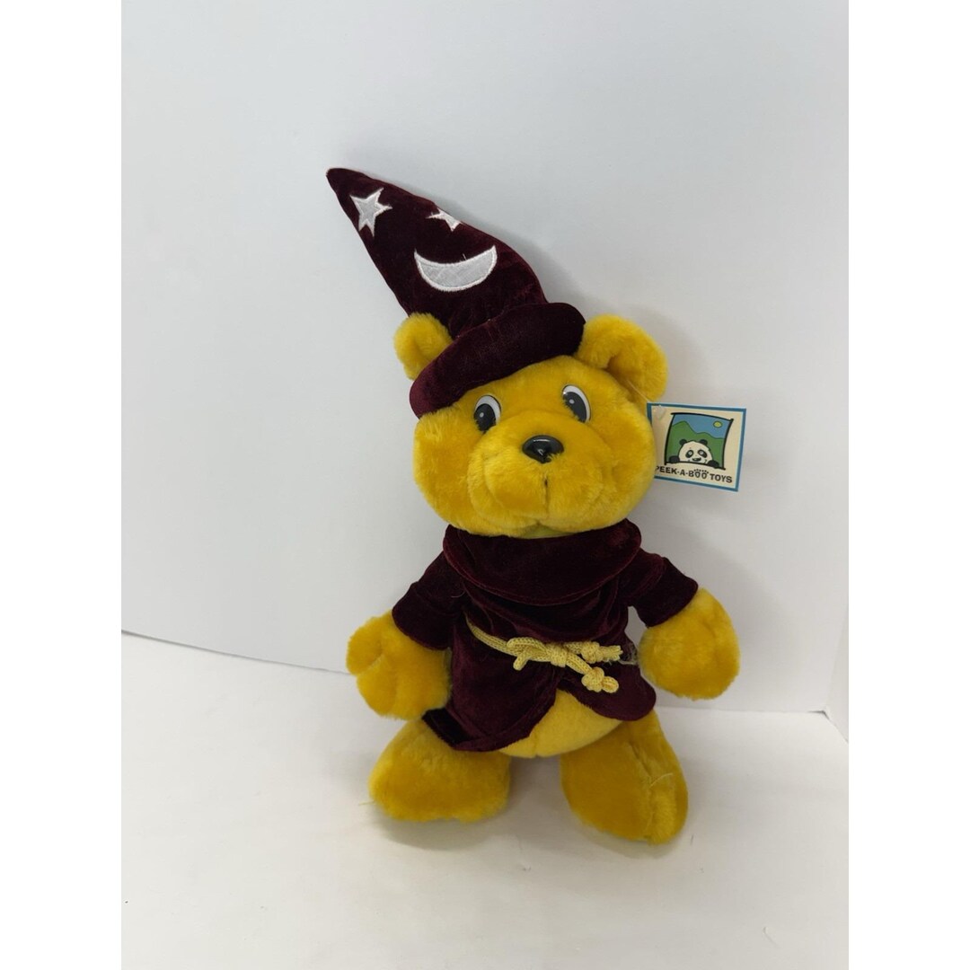 Wizard Boo Peek a Boo Toys Wizard Teddy Bear Purple Velvet Robe Plush Stuffed ...