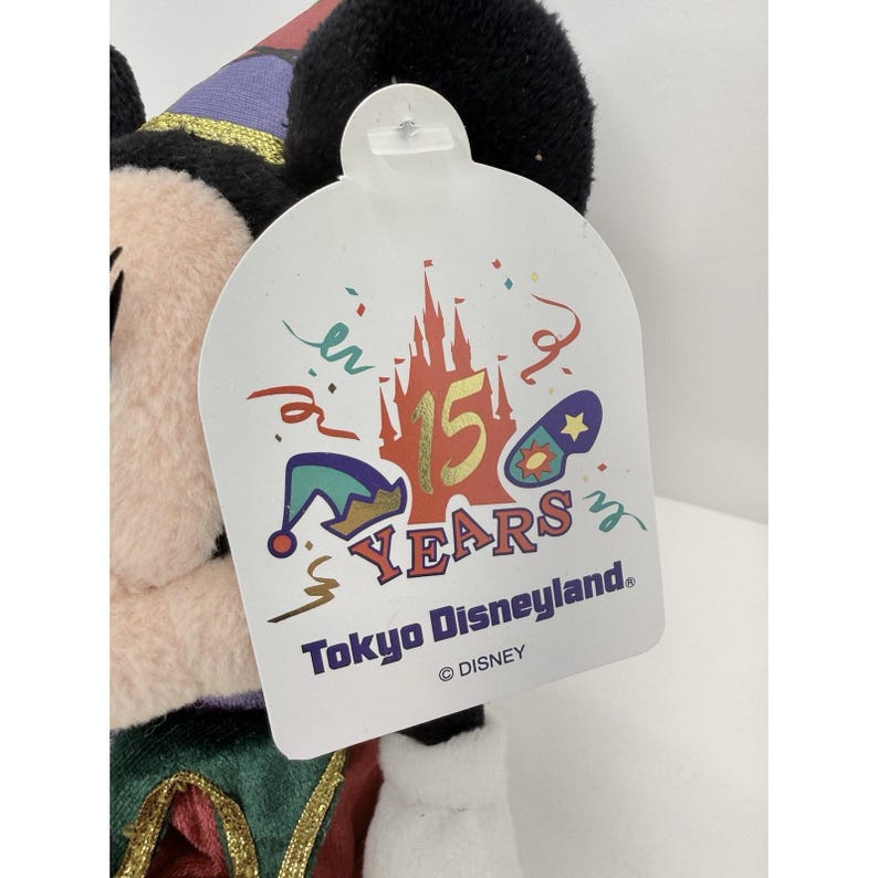 15 Years Of Tokyo Disneyland Jester Minnie Mouse Jester Plush Doll 10" With Tags image 4
