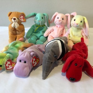 Ty Beanie Babies Choice of Misc Group, Hope, Happy, Rover, Hippie ...