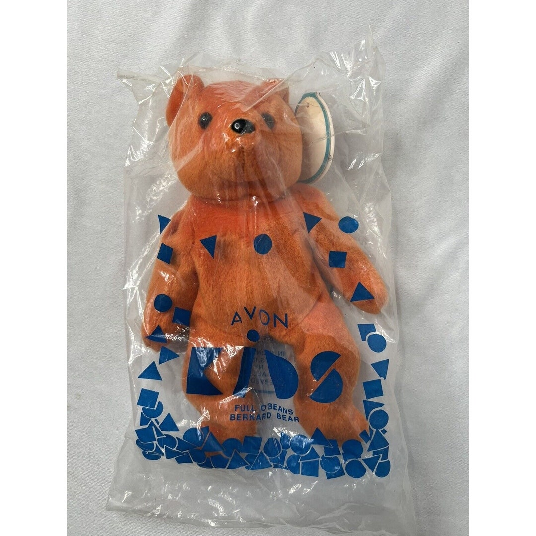 Avon Bernard the Bear Plush Stuffed Animal Orange Vintage 1997 Toy Full O Beans Etsy