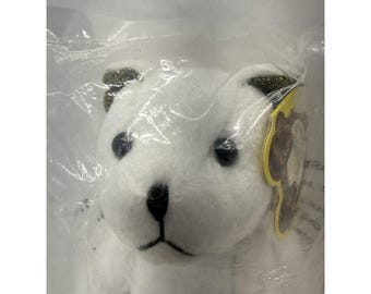 Vintage Tattoo Bear 2000 Y2K Jointed White Teddy Bear Plush
