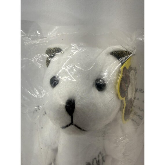 Vintage Tattoo Bear 2000 Y2K Jointed White Teddy Bear Plush