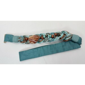 Vintage 80’s Carolyn Tanner faux pearl ivory belt 1980s Carolyn Tanner Designs Braided Belt. For Sale at Ruby Lane main image 3