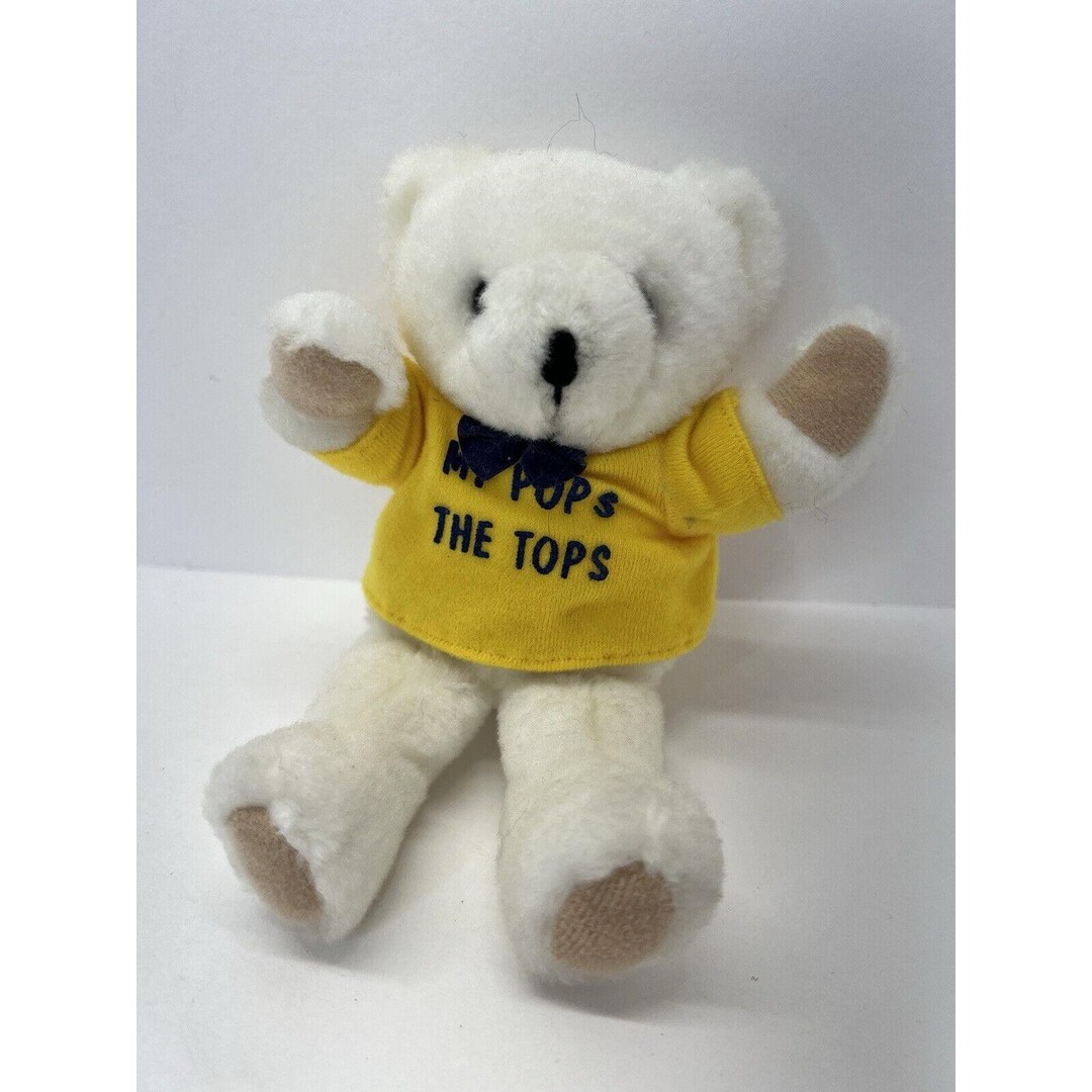 Vintage Russ Berrie 7” White Teddy Bear Plush Stuffed Animal “my Pops ...