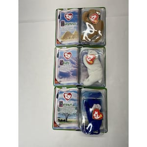 3 Ty Teenie Beanie Babies McDonalds 2000 Legends Peanut Chilly Humphrey set