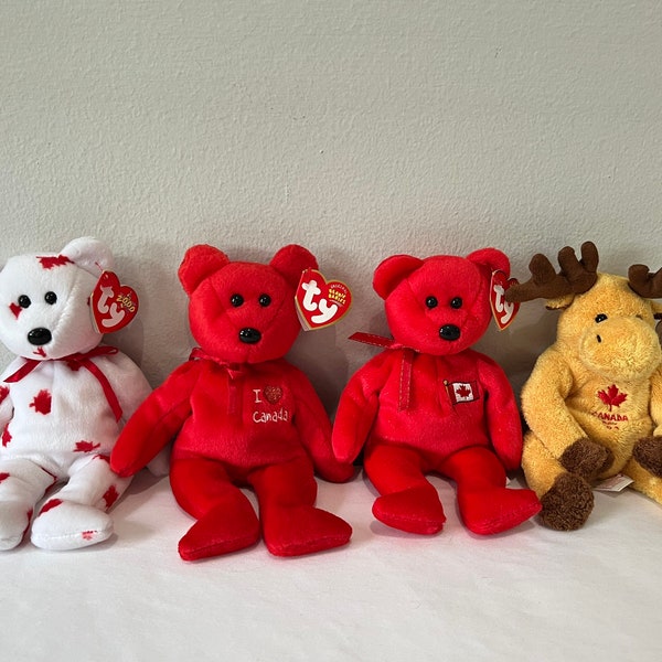 Ty Beanie Babies Choice of Canadian Bears and Moose