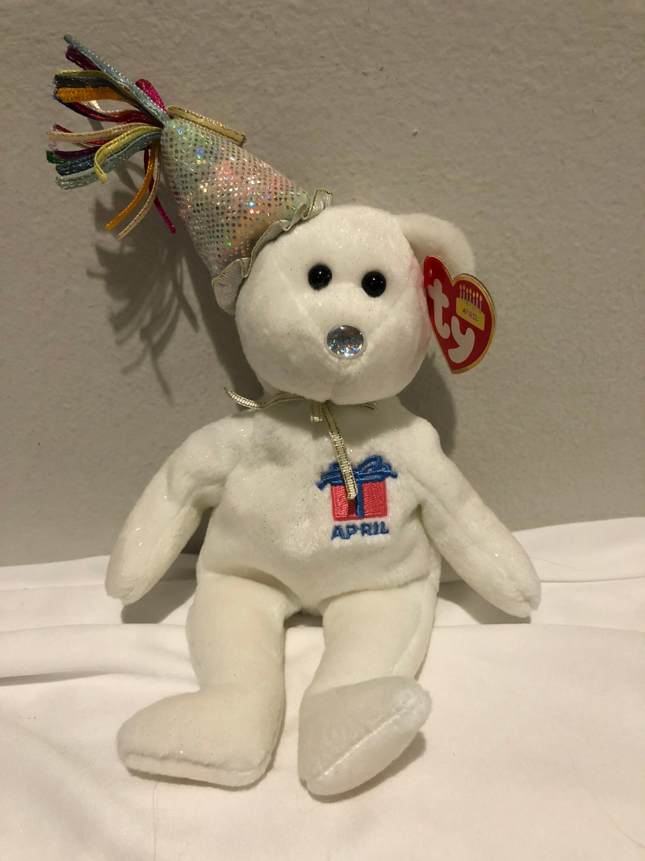 Ty Beanie Babies Choice of Birthday Bear with Party hat. Etsy