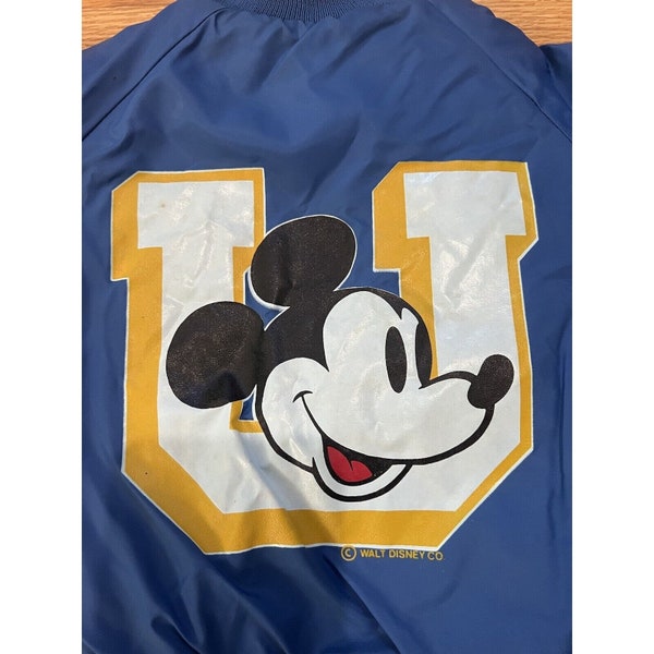 Vintage Chalk Line Mickey Mouse University Blue Bomber Jacket Toddler Size 2