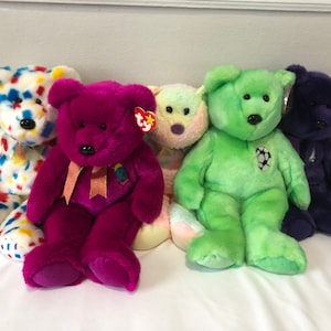 Ty Beanie Buddies Choice of Bears Group 3, TY2K, Kicks, Millennium, Princess, Groovy