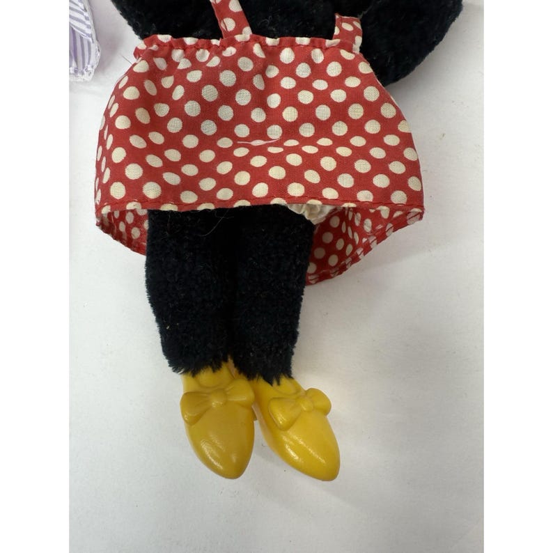 Vintage Disney Minnie Mouse Plush Doll Applause 1970s 8" Rubber Face Extra Dress image 6