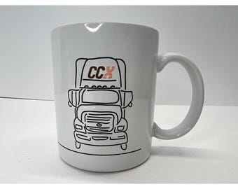 Taza de café de cerámica con dibujos animados de CCX Trucking Co. Con-Way Central Express