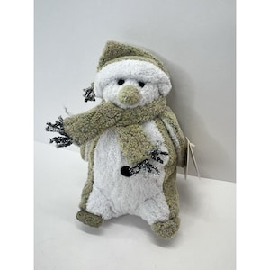 Bestever Plush Fabulous Flurries Penguin Christmas White Green Scarf 6”