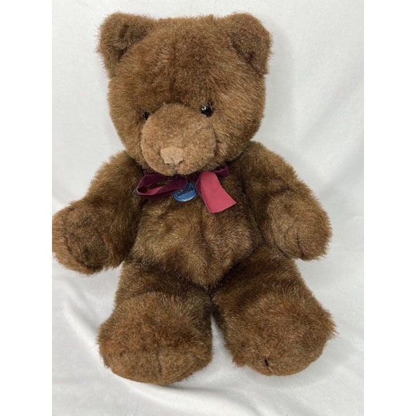 Gund Collector's Classic Brown Fuzzy Teddy Bear 20 Inch Suede Nose 1983 Plush