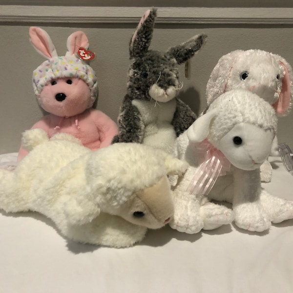 Ty Beanie Buddies Choice of Lamb or Rabbit for Easter