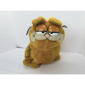 Peluche Garfield vintage Dakin 1981 orange gros chat dessin animé comique assis 10"