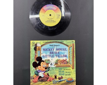1968 Walt Disney Mickey Mouse Brave Little Tailor Read Along Book And Record