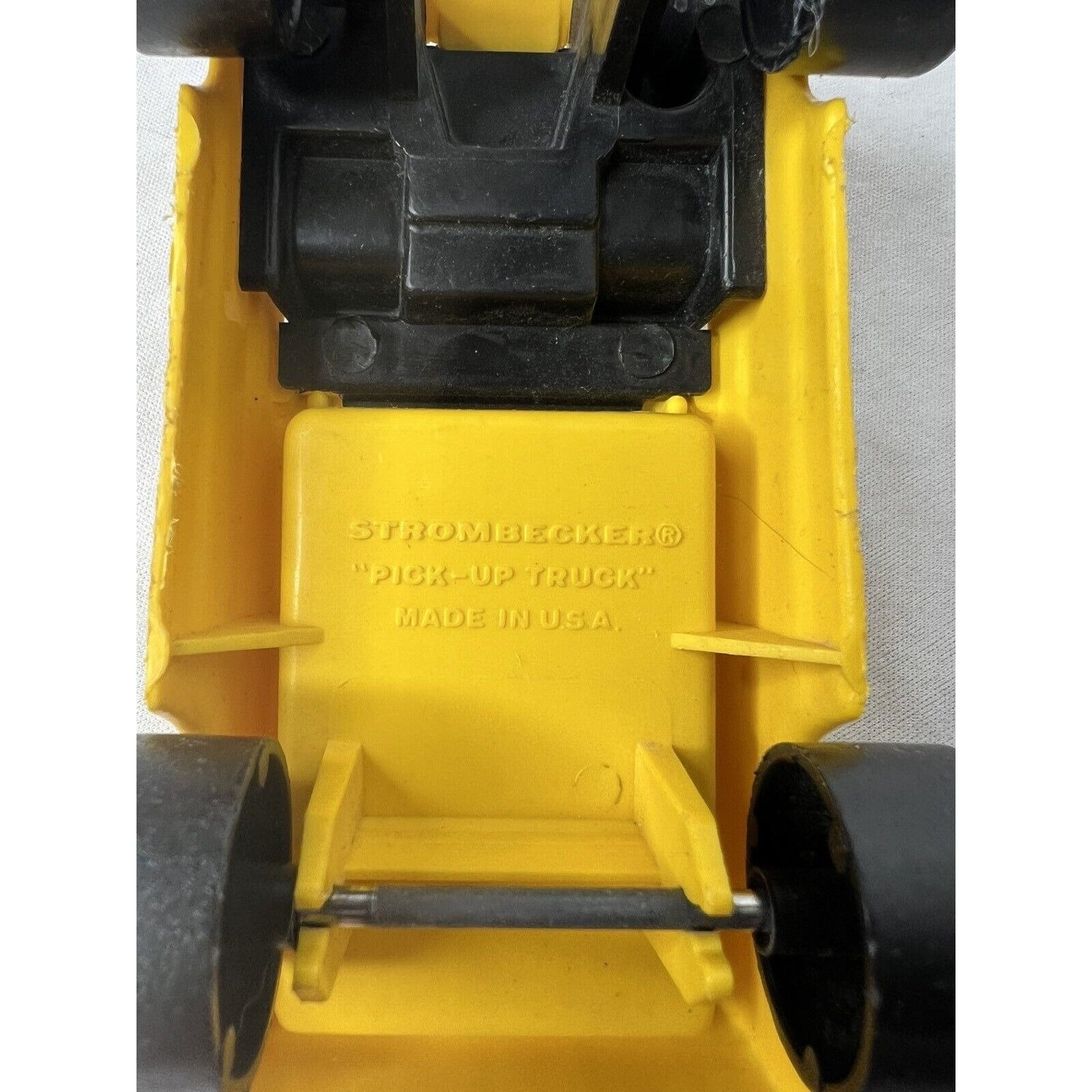 Vintage Strombecker Pickup Truck Yellow Plastic Toy Car Made in  display picture 1