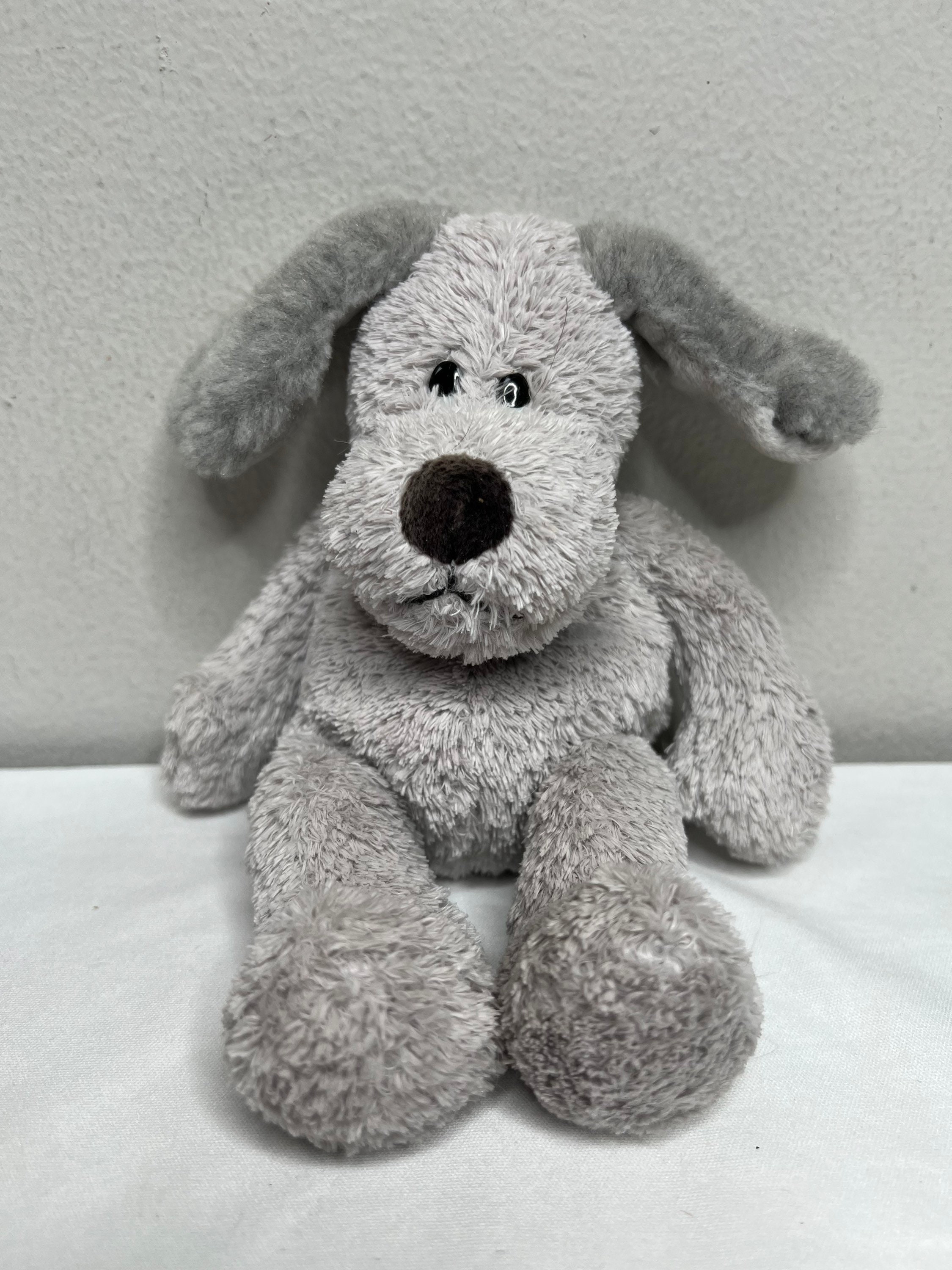 Russ Berrie Schmoozy Grey Dog Puppy Soft Plush Toy Stuffed 9” Item