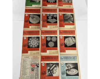 12 Issues 1953 The Workbasket Home Arts Magazines Lot Needlecraft Knitting