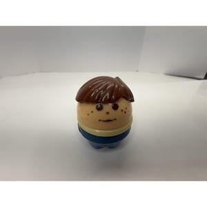 Vintage Little Tikes Toddle Tots People Chunky Round Boy Blue Brown Hair