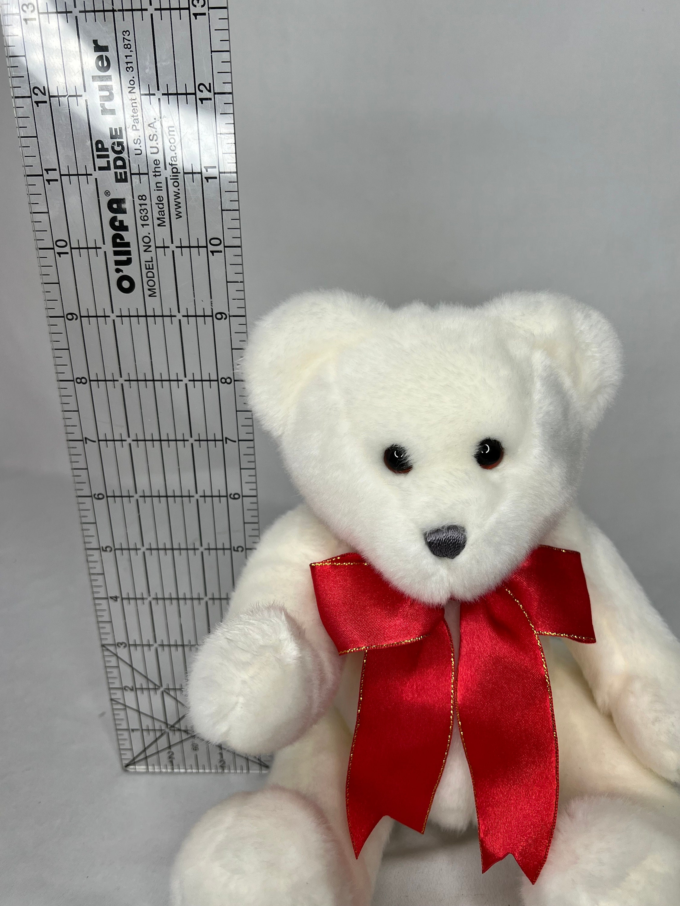 Ty Classic Scrumptious the White Teddy Bear With a Red
