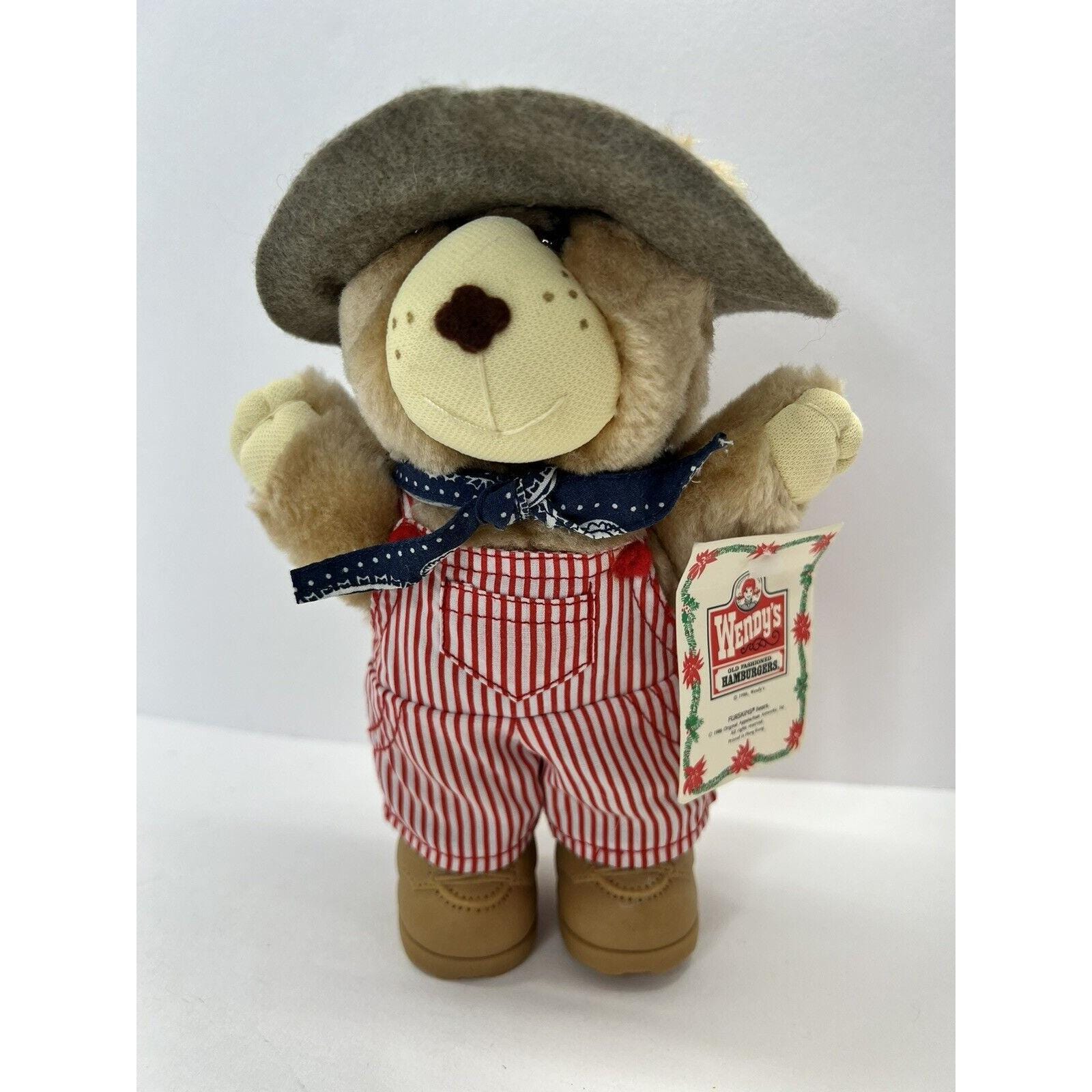 Vintage 1986 Dudley Furskin Bear Wendy's Holiday Collectible Plush