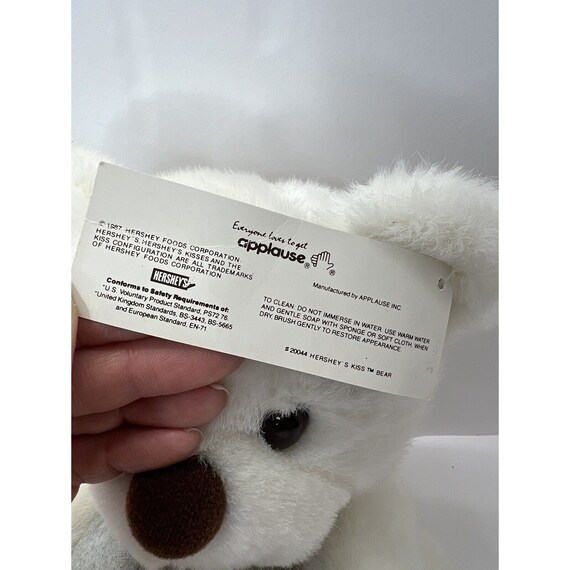 Vintage Applause 1987 Hershey Kiss White Teddy Bear 10
