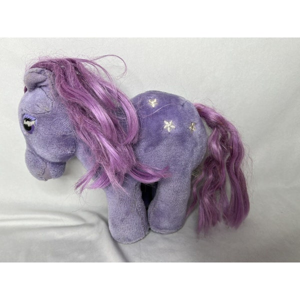 My Little Pony Softies Purple Blossom Plush 1980s Vintage Hasbro 10” Stars