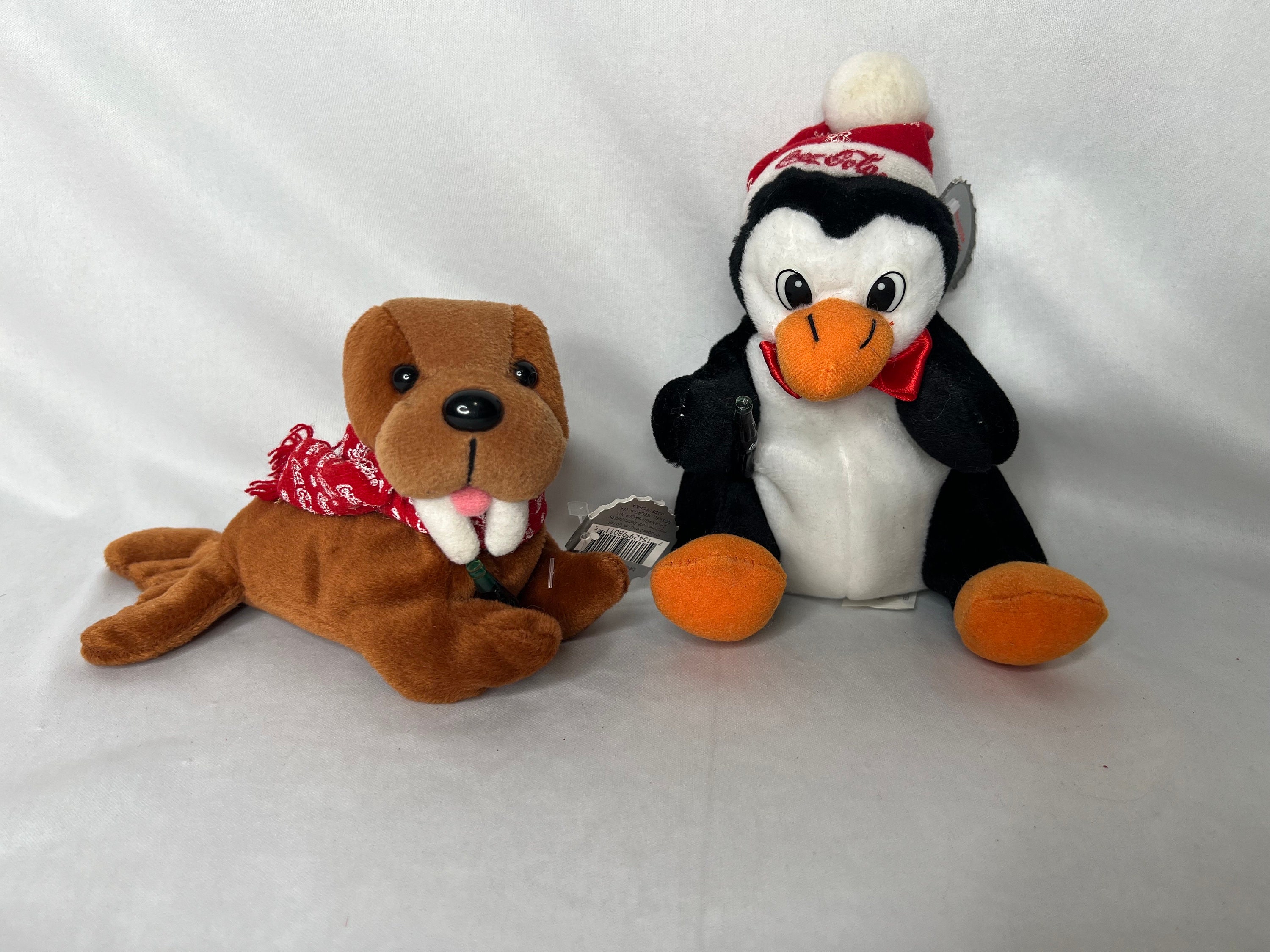 Penguin Coca Cola Polar Bear Beanie Baby Lot Of Vintage Coca Cola