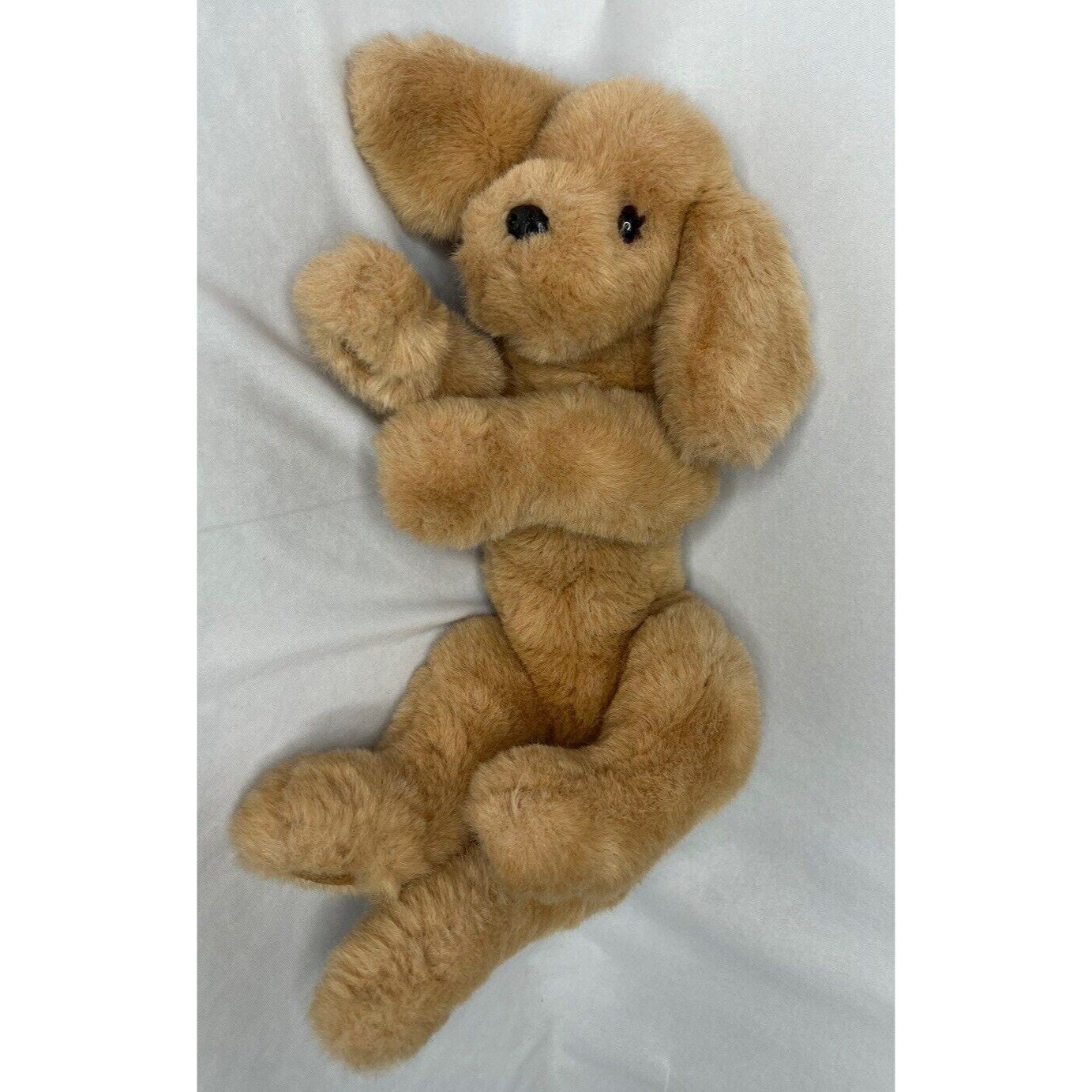 1985 Gund Muttsy Puppy Dog 15 Plush Tan Brown Stuffed Animal Laying Floppy