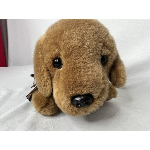 Vintage Target Playful Puppy Dog Brown Plush Animal Plaid Bow 10 Long Soft Etsy