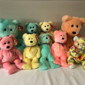 Ty Beanie Babies Choice of Mother’s Day and Spring Themed Bears and Buddies Bloom, Sherbet, Mother, Ariel