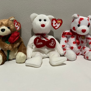 Ty Beanie Babies Choice of Valentines Day Themed Bears