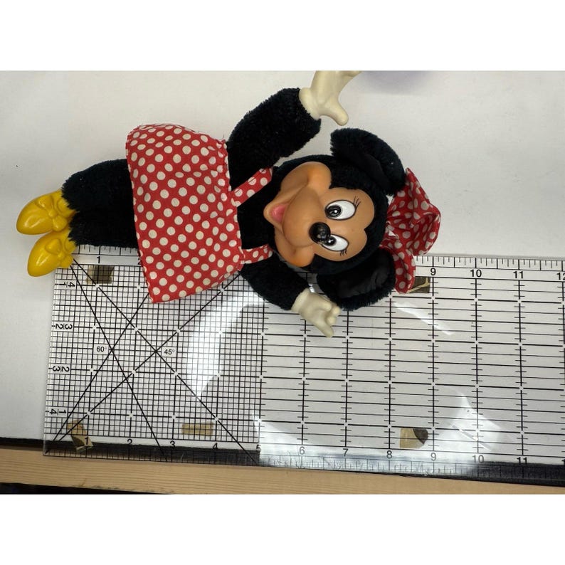 Vintage Disney Minnie Mouse Plush Doll Applause 1970s 8" Rubber Face Extra Dress image 9